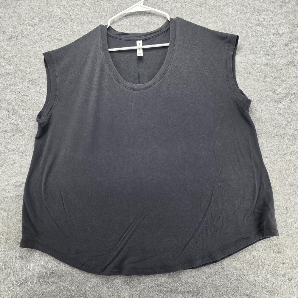 Athleta Tank Womens 1X Black Round Neck Sleeveless Relaxed Stretch Lightweight